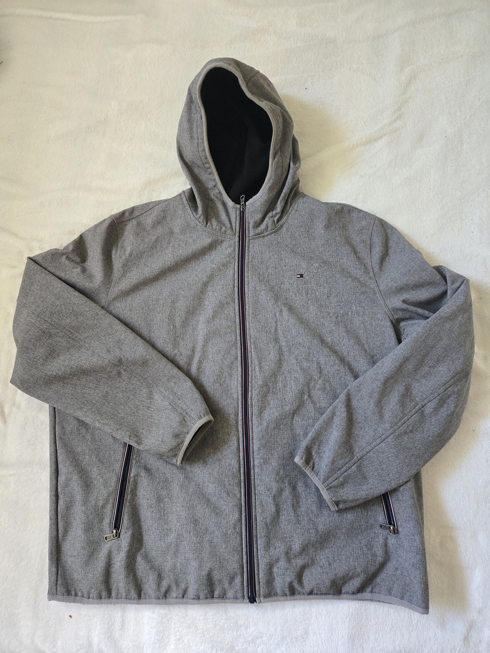 Tommy Hilfiger Gray Zip-Up Hooded Jacket